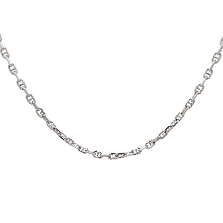 Sterling Silver 20inch Rhodium Plated Anchor Ch...