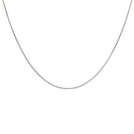 Sterling Silver Rhodium Plated 18inch 1.1mm Box019 Chain #SBX19R-20