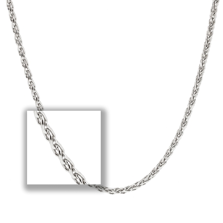 Sterling Silver Rhodium Plated 24inch 2.3mm Esp...