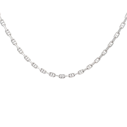 Sterling Silver 18inch Rhodium Plated Anchor Ch...