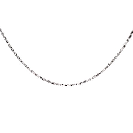 Sterling Silver Rhodium Plated 20inch 040 Diamo...