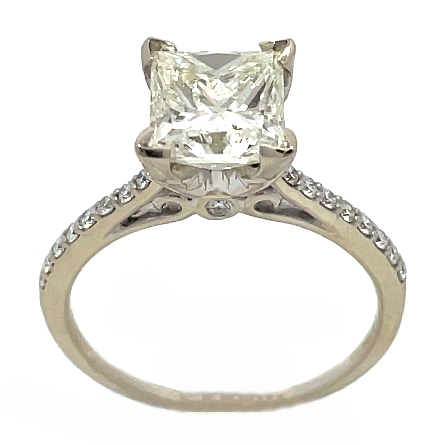 14K White Gold Estate Diamond Engagement Ring w...