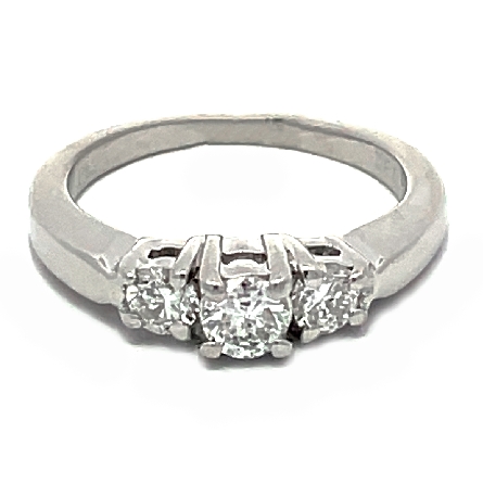 Platinum Estate 3-Stone Ring w/Diamonds=.48apx SI2-I1 H-I Size4.75 3.2dwt
