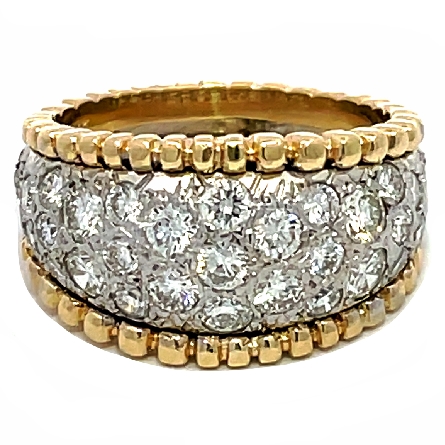14K Yellow and White Gold Estate Pave Dome Ring...