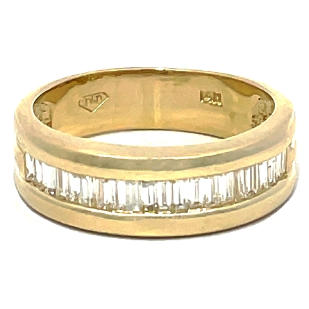 14K Yellow Gold Estate Channel Band w/21 Baguette Diams=1.00apx SI1 H-I Size 8.5 3.6dwt 