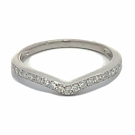14K White Gold Estate Curved Band w/Diamonds=.18apx SI H-I Size5.5 1.2dwt