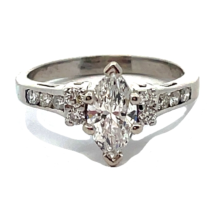 Platinum Estate Engagement Ring w/1 Marquise Di...