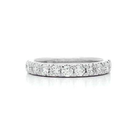 14K White Gold Estate 4Prong Band w/11Diams=.88...