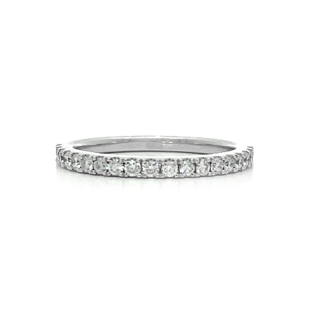 14K White Gold Estate Stackable 4Prong Band w/1...