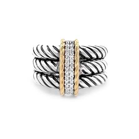 Sterling Silver and 18K Yellow Gold Estate EFFY...