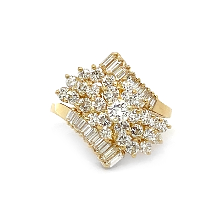 18K Yellow Gold Estate Waterfall Cocktail Ring ...