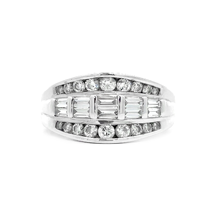 14K White Gold Estate 3Row Channel and Vertical...