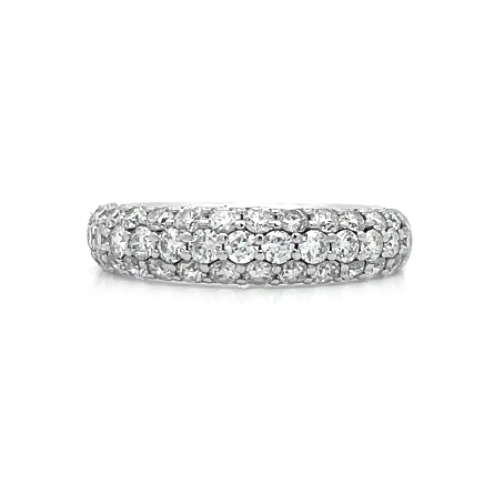 18K White Gold Estate 3Row Pave Band w/40Diams=...