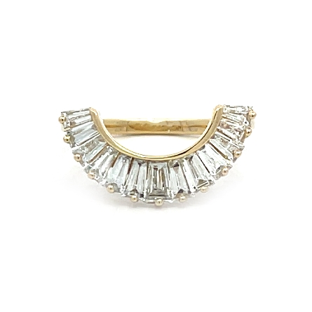 14K Yellow Gold Estate Curved Band w/13Tapered ...