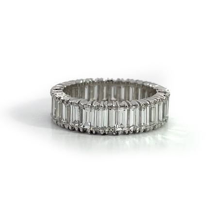 Platinum Estate Prong Set Baguette Eternity Ban...