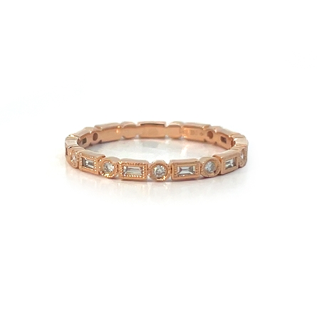 14K Rose Gold Estate Alternating Milgrain Shape...