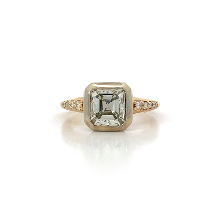 14K Yellow and White Gold Estate Bezel Set Enga...