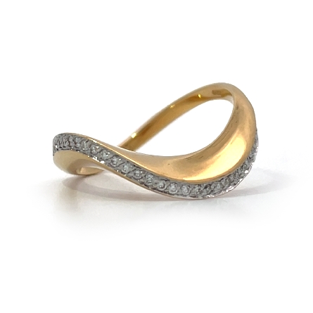 18K Yellow and White Gold Estate Wave Ring w/30...
