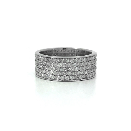 18K White Gold Estate Wide 5Row Pave Eternity B...