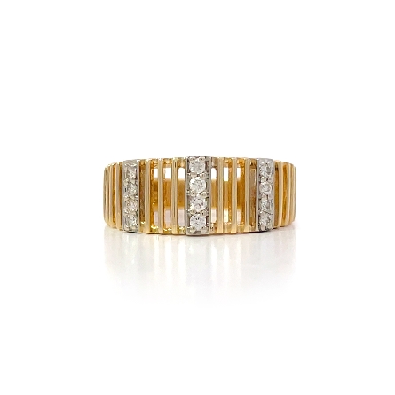 14K Yellow and White Gold Estate Multirow Open ...