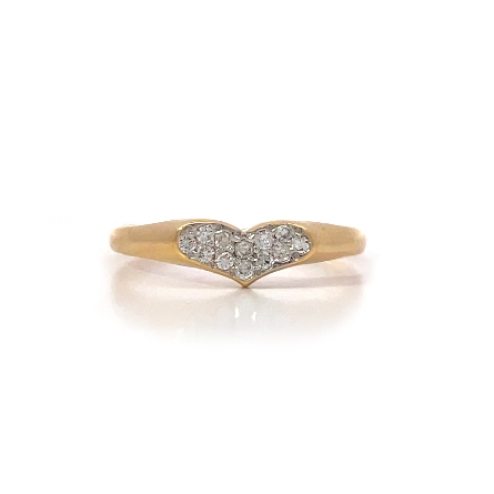 14K Yellow Gold Estate Heart Stackable Ring W/1...