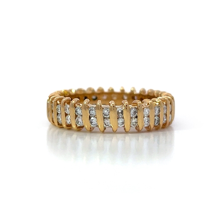 14K Yellow Gold Estate Double Row Vertical Chan...