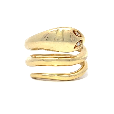 18K Yellow Gold Estate Snake Ring w/2Diams=0.01...