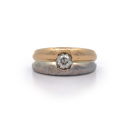 14K Yellow and White Gold Estate Solitaire Band...