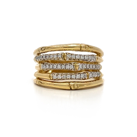 18K Yellow Gold Estate John Hardy 5 Row Bamboo ...