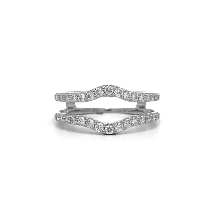14K White Gold Estate Curved Insert Band w/30Di...