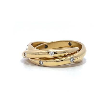 18K Yellow Gold Estate Burnished Set Rolling Ri...
