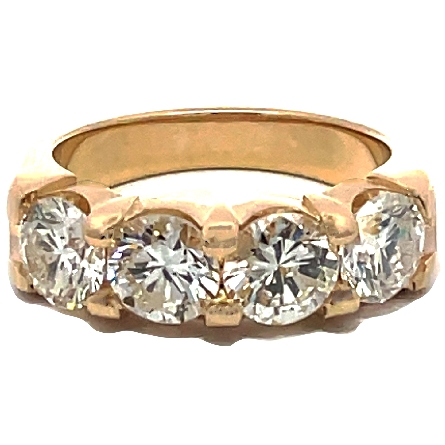 14K Yellow Gold Estate Shared Prong Band w/4Dia...