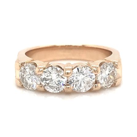 14K Yellow Gold Estate Shared Prong Band w/4Dia...