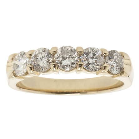 14K Yellow Gold Estate Shared Prong Band w/5Dia...