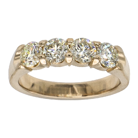 14K Yellow Gold Estate Shared Prong Band w/4Dia...