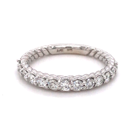 14K White Gold Estate Stackable Twist Band w/13...