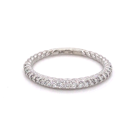 14K White Gold Estate Stackable Twist Band w/21...