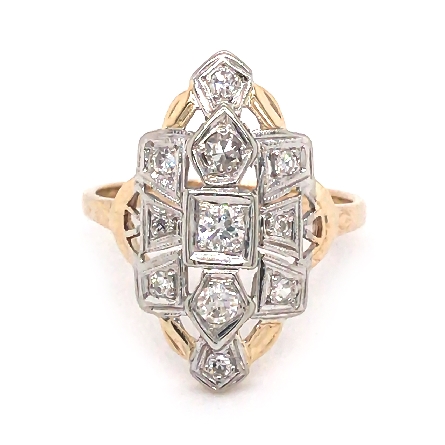 14K Yellow and White Gold Estate Antique Style ...