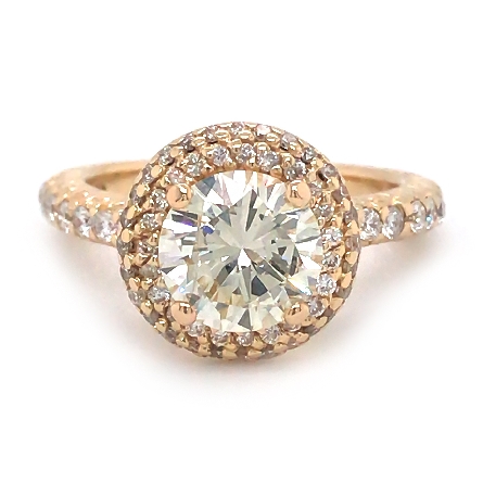 14K Yellow Gold Estate Halo Ring w/Fracture Fil...