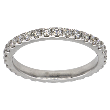 14K White Gold Estate Eternity Stackable Band w...