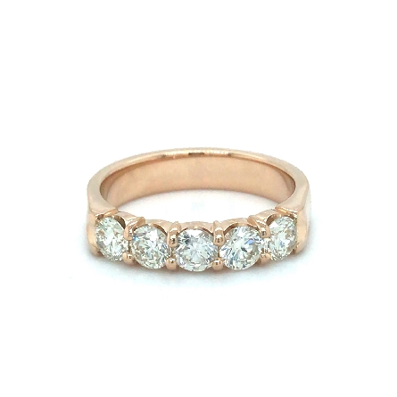 14K Yellow Gold Estate Shared Prong Band w/5Dia...