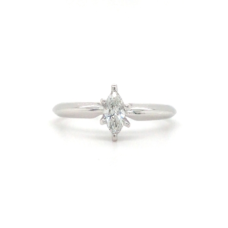 14K White Gold Estate Solitaire Engagement Ring w/1Marquise Diam=.20apx I1 H-I Size4.75 1.1dwt