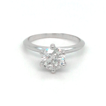 14K White Gold Estate Six Prong Solitaire Engag...