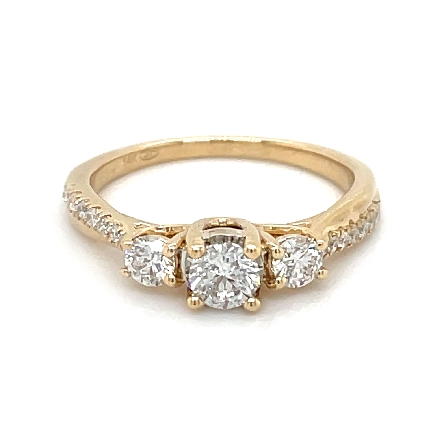 14K Yellow Gold Estate 3 Stone Engagement Ring ...