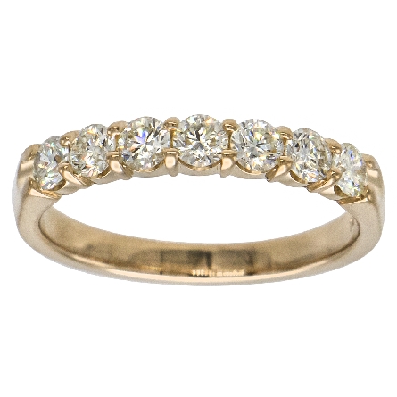14K Yellow Gold Estate Shared Prong Band w/7Dia...