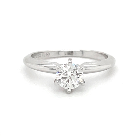 14K White Gold Estate Knife Edge Solitaire 6Prong Engagement Ring w/1Diam=.57ct VS1 G AGS#0008786504 Size5.75 2.4dwt