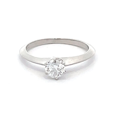 Platinum Estate Tiffany and Co 6Prong Solitiaire Engagement Ring w/1Diam=.37apx VS E Size4.5 