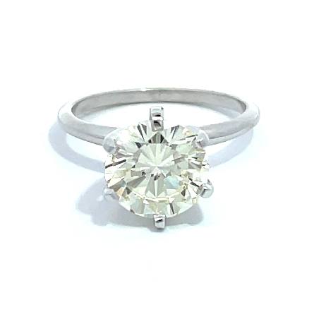 14K White Gold Estate 6Prong Solitaire Engageme...