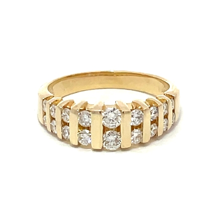 14K Yellow Gold Estate Double Vertical Channel ...