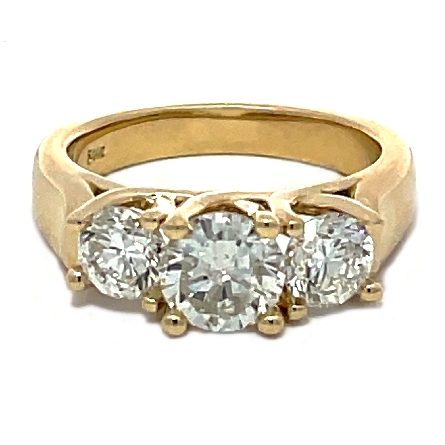 14K Yellow Gold Estate 3Stone Engagement Ring w...